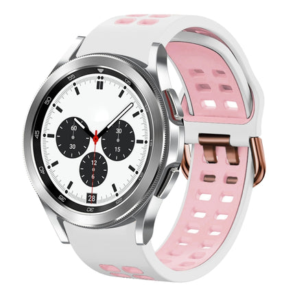 20mm Breathable Two-Color Silicone Watch Band, For Samsung Galaxy Watch 4 Classic 42mm, For Galaxy Watch Active 2 - DealBuddy