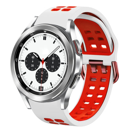20mm Breathable Two-Color Silicone Watch Band, For Samsung Galaxy Watch 4 Classic 42mm, For Galaxy Watch Active 2 - DealBuddy