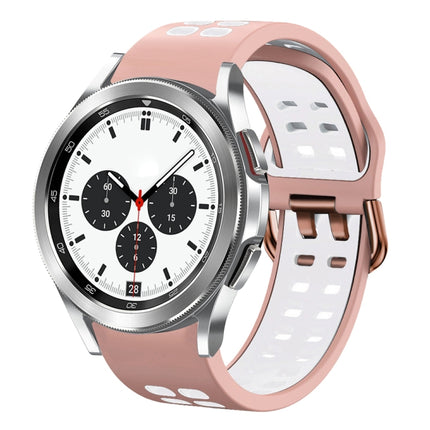 20mm Breathable Two-Color Silicone Watch Band, For Samsung Galaxy Watch 4 Classic 42mm, For Galaxy Watch Active 2 - DealBuddy