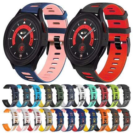 20mm Two-Color Silicone Watch Band, For Samsung Galaxy Watch 5  40mm, For Samsung Galaxy Watch 5  44mm - DealBuddy