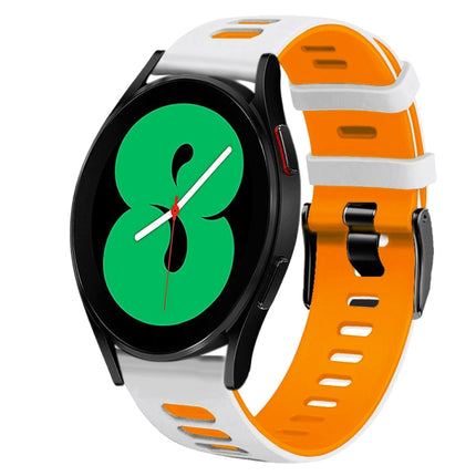 20mm Two-Color Silicone Watch Band, For Samsung Galaxy Watch 4 44mm, For Samsung Galaxy Watch 4 Classic 46mm - DealBuddy