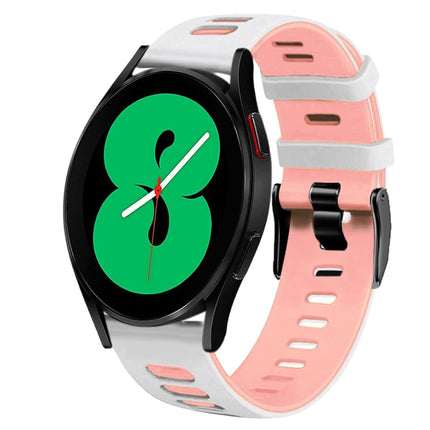 20mm Two-Color Silicone Watch Band, For Samsung Galaxy Watch 4 44mm, For Samsung Galaxy Watch 4 Classic 46mm - DealBuddy
