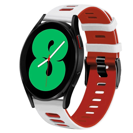 20mm Two-Color Silicone Watch Band, For Samsung Galaxy Watch 4 44mm, For Samsung Galaxy Watch 4 Classic 46mm - DealBuddy
