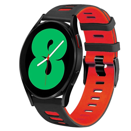 20mm Two-Color Silicone Watch Band, For Samsung Galaxy Watch 4 44mm, For Samsung Galaxy Watch 4 Classic 46mm - DealBuddy