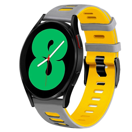 20mm Two-Color Silicone Watch Band, For Samsung Galaxy Watch 4 44mm, For Samsung Galaxy Watch 4 Classic 46mm - DealBuddy