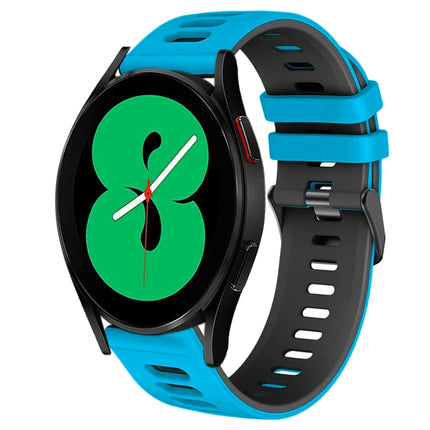 20mm Two-Color Silicone Watch Band, For Samsung Galaxy Watch 4 44mm, For Samsung Galaxy Watch 4 Classic 46mm - DealBuddy