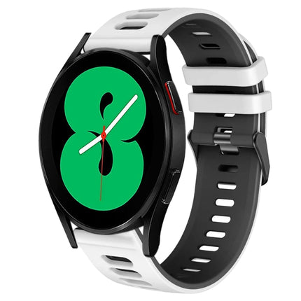 20mm Two-Color Silicone Watch Band, For Samsung Galaxy Watch 4 44mm, For Samsung Galaxy Watch 4 Classic 46mm - DealBuddy