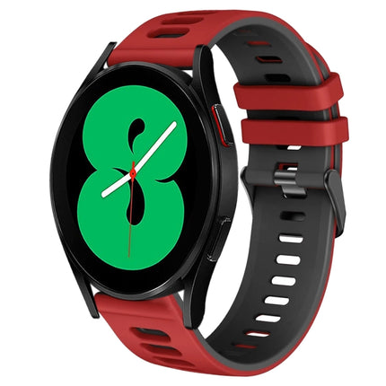 20mm Two-Color Silicone Watch Band, For Samsung Galaxy Watch 4 44mm, For Samsung Galaxy Watch 4 Classic 46mm - DealBuddy