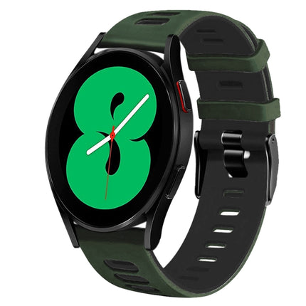 20mm Two-Color Silicone Watch Band, For Samsung Galaxy Watch 4 44mm, For Samsung Galaxy Watch 4 Classic 46mm - DealBuddy