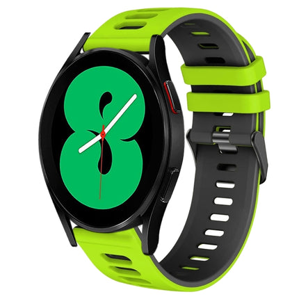 20mm Two-Color Silicone Watch Band, For Samsung Galaxy Watch 4 44mm, For Samsung Galaxy Watch 4 Classic 46mm - DealBuddy