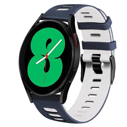 20mm Two-Color Silicone Watch Band, For Samsung Galaxy Watch 4 44mm, For Samsung Galaxy Watch 4 Classic 46mm - DealBuddy