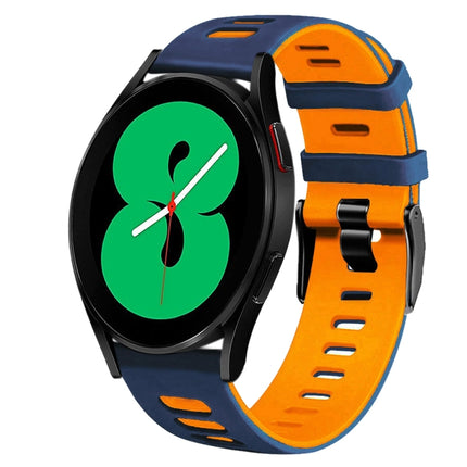 20mm Two-Color Silicone Watch Band, For Samsung Galaxy Watch 4 44mm, For Samsung Galaxy Watch 4 Classic 46mm - DealBuddy