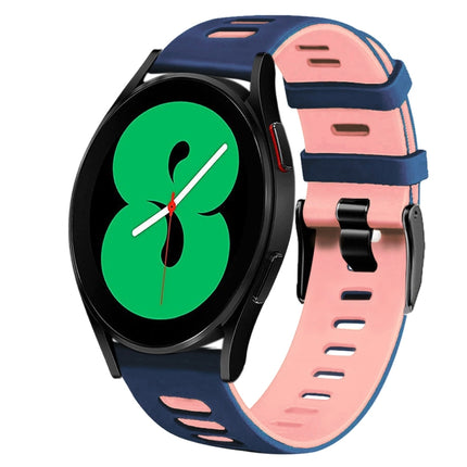 20mm Two-Color Silicone Watch Band, For Samsung Galaxy Watch 4 44mm, For Samsung Galaxy Watch 4 Classic 46mm - DealBuddy