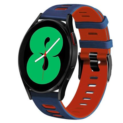 20mm Two-Color Silicone Watch Band, For Samsung Galaxy Watch 4 44mm, For Samsung Galaxy Watch 4 Classic 46mm - DealBuddy