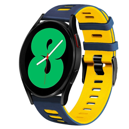 20mm Two-Color Silicone Watch Band, For Samsung Galaxy Watch 4 44mm, For Samsung Galaxy Watch 4 Classic 46mm - DealBuddy
