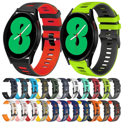 20mm Two-Color Silicone Watch Band, For Samsung Galaxy Watch 4 44mm, For Samsung Galaxy Watch 4 Classic 46mm - DealBuddy