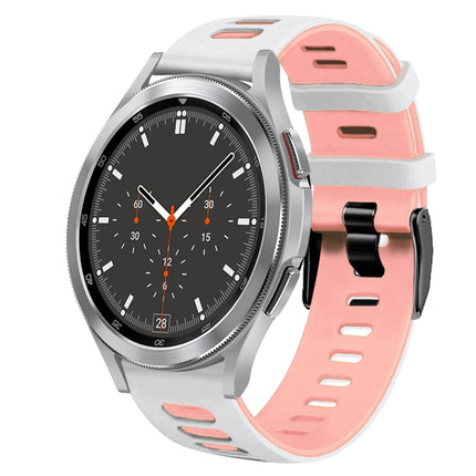 20mm Two-Color Silicone Watch Band, For Samsung Galaxy Watch 4 44mm, For Samsung Galaxy Watch 4 Classic 46mm - DealBuddy