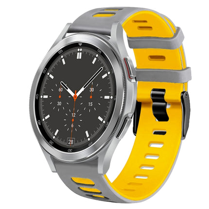 20mm Two-Color Silicone Watch Band, For Samsung Galaxy Watch 4 44mm, For Samsung Galaxy Watch 4 Classic 46mm - DealBuddy