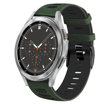 20mm Two-Color Silicone Watch Band, For Samsung Galaxy Watch 4 44mm, For Samsung Galaxy Watch 4 Classic 46mm - DealBuddy