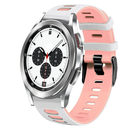 20mm Two-Color Silicone Watch Band, For Samsung Galaxy Watch 4 Classic 42mm, For Samsung Galaxy Watch Active 2 - DealBuddy