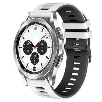 20mm Two-Color Silicone Watch Band, For Samsung Galaxy Watch 4 Classic 42mm, For Samsung Galaxy Watch Active 2 - DealBuddy