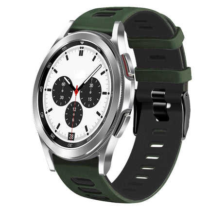 20mm Two-Color Silicone Watch Band, For Samsung Galaxy Watch 4 Classic 42mm, For Samsung Galaxy Watch Active 2 - DealBuddy