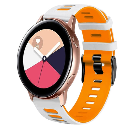 20mm Two-Color Silicone Watch Band, For Samsung Galaxy Watch 4 Classic 42mm, For Samsung Galaxy Watch Active 2 - DealBuddy