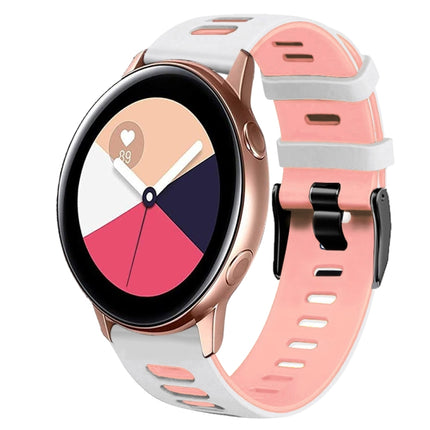 20mm Two-Color Silicone Watch Band, For Samsung Galaxy Watch 4 Classic 42mm, For Samsung Galaxy Watch Active 2 - DealBuddy