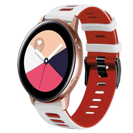 20mm Two-Color Silicone Watch Band, For Samsung Galaxy Watch 4 Classic 42mm, For Samsung Galaxy Watch Active 2 - DealBuddy