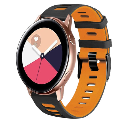 20mm Two-Color Silicone Watch Band, For Samsung Galaxy Watch 4 Classic 42mm, For Samsung Galaxy Watch Active 2 - DealBuddy