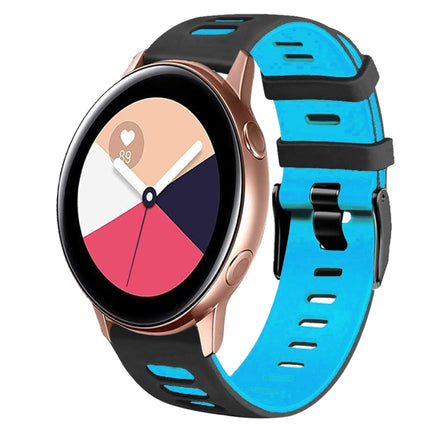 20mm Two-Color Silicone Watch Band, For Samsung Galaxy Watch 4 Classic 42mm, For Samsung Galaxy Watch Active 2 - DealBuddy