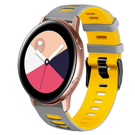 20mm Two-Color Silicone Watch Band, For Samsung Galaxy Watch 4 Classic 42mm, For Samsung Galaxy Watch Active 2 - DealBuddy