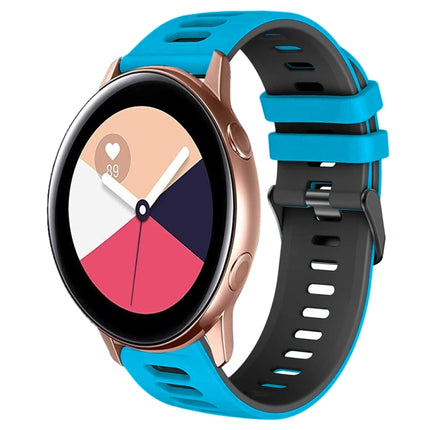 20mm Two-Color Silicone Watch Band, For Samsung Galaxy Watch 4 Classic 42mm, For Samsung Galaxy Watch Active 2 - DealBuddy