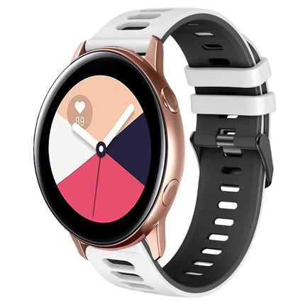 20mm Two-Color Silicone Watch Band, For Samsung Galaxy Watch 4 Classic 42mm, For Samsung Galaxy Watch Active 2 - DealBuddy