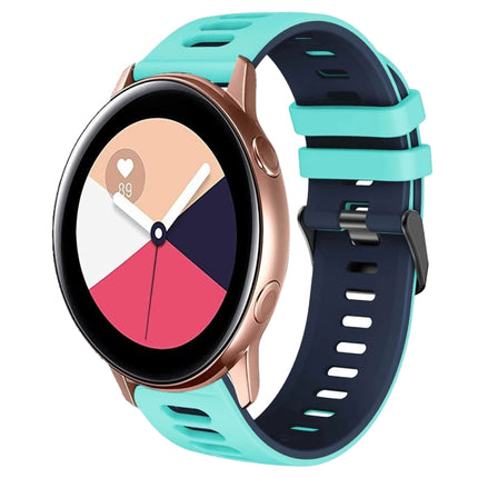 20mm Two-Color Silicone Watch Band, For Samsung Galaxy Watch 4 Classic 42mm, For Samsung Galaxy Watch Active 2 - DealBuddy