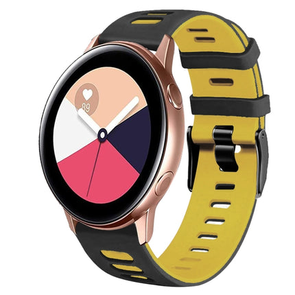 20mm Two-Color Silicone Watch Band, For Samsung Galaxy Watch 4 Classic 42mm, For Samsung Galaxy Watch Active 2 - DealBuddy