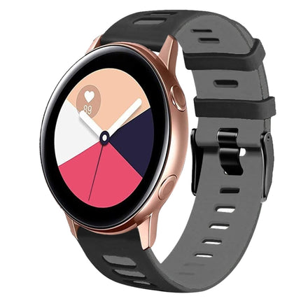 20mm Two-Color Silicone Watch Band, For Samsung Galaxy Watch 4 Classic 42mm, For Samsung Galaxy Watch Active 2 - DealBuddy