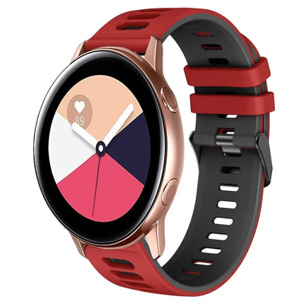 20mm Two-Color Silicone Watch Band, For Samsung Galaxy Watch 4 Classic 42mm, For Samsung Galaxy Watch Active 2 - DealBuddy