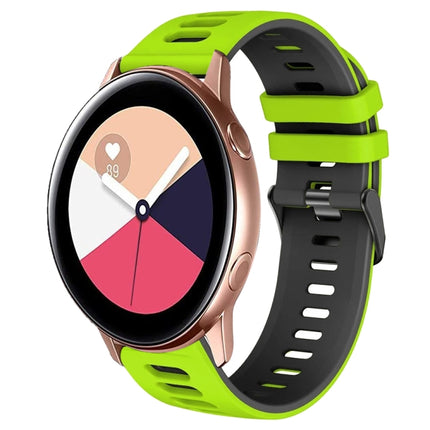 20mm Two-Color Silicone Watch Band, For Samsung Galaxy Watch 4 Classic 42mm, For Samsung Galaxy Watch Active 2 - DealBuddy