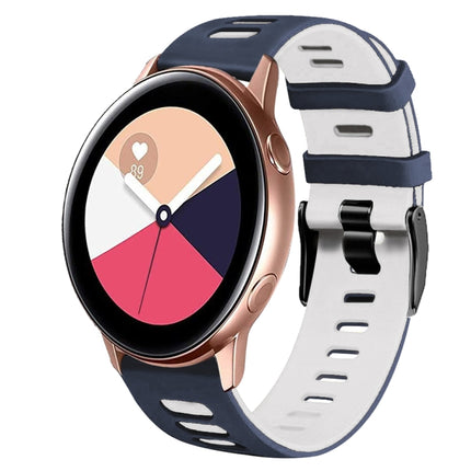 20mm Two-Color Silicone Watch Band, For Samsung Galaxy Watch 4 Classic 42mm, For Samsung Galaxy Watch Active 2 - DealBuddy