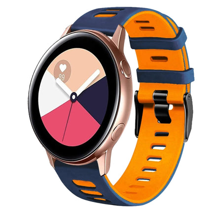 20mm Two-Color Silicone Watch Band, For Samsung Galaxy Watch 4 Classic 42mm, For Samsung Galaxy Watch Active 2 - DealBuddy