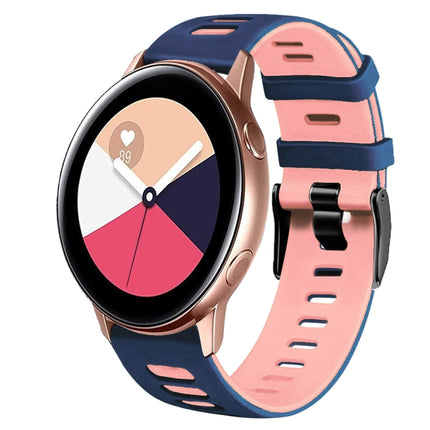 20mm Two-Color Silicone Watch Band, For Samsung Galaxy Watch 4 Classic 42mm, For Samsung Galaxy Watch Active 2 - DealBuddy