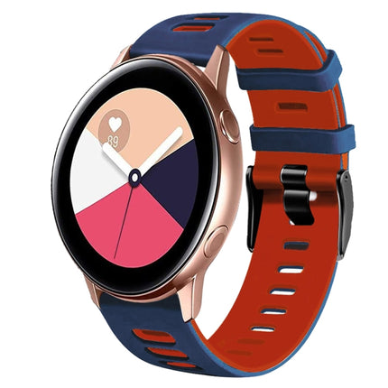 20mm Two-Color Silicone Watch Band, For Samsung Galaxy Watch 4 Classic 42mm, For Samsung Galaxy Watch Active 2 - DealBuddy