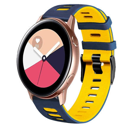 20mm Two-Color Silicone Watch Band, For Samsung Galaxy Watch 4 Classic 42mm, For Samsung Galaxy Watch Active 2 - DealBuddy