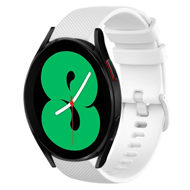 20mm Plaid Solid Color Silicone Watch Band, For Samsung Galaxy Watch4 44mm, For Samsung Galaxy Watch4 Classic 46mm, For Samsung Galaxy Watch4 Classic 42mm, For Samsung Galaxy Watch Active 2 - DealBuddy