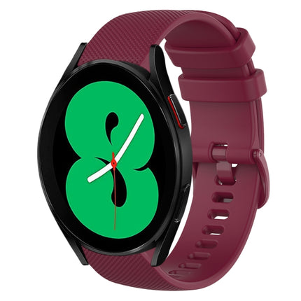 20mm Plaid Solid Color Silicone Watch Band, For Samsung Galaxy Watch4 44mm, For Samsung Galaxy Watch4 Classic 46mm, For Samsung Galaxy Watch4 Classic 42mm, For Samsung Galaxy Watch Active 2 - DealBuddy