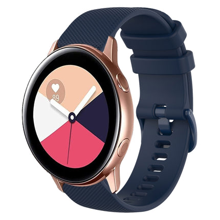 20mm Plaid Solid Color Silicone Watch Band