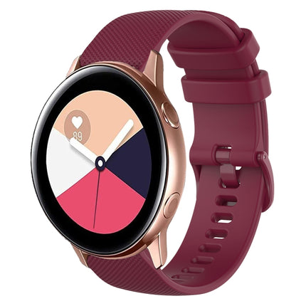 20mm Plaid Solid Color Silicone Watch Band