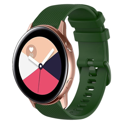 20mm Plaid Solid Color Silicone Watch Band