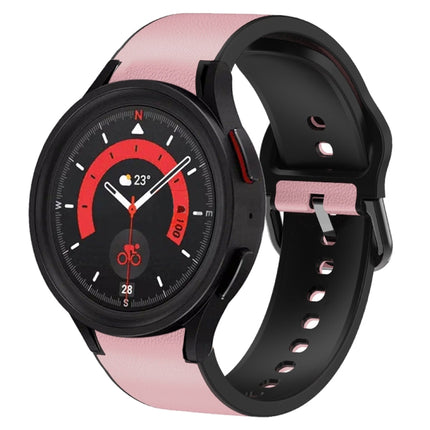 20mm Silicone Adhesive Leather Watch Band, For Samsung Galaxy Watch 5 40mm, For Samsung Galaxy Watch 5 44mm, For Samsung Galaxy Watch 5 Pro 45mm, For Samsung Galaxy Watch 4 40mm, For Samsung Galaxy Watch 4 44mm - DealBuddy